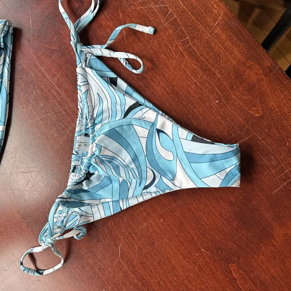 NWOT SHEIN bandeau High Rise Cheeky Side Tie Bikini Set Size Medium